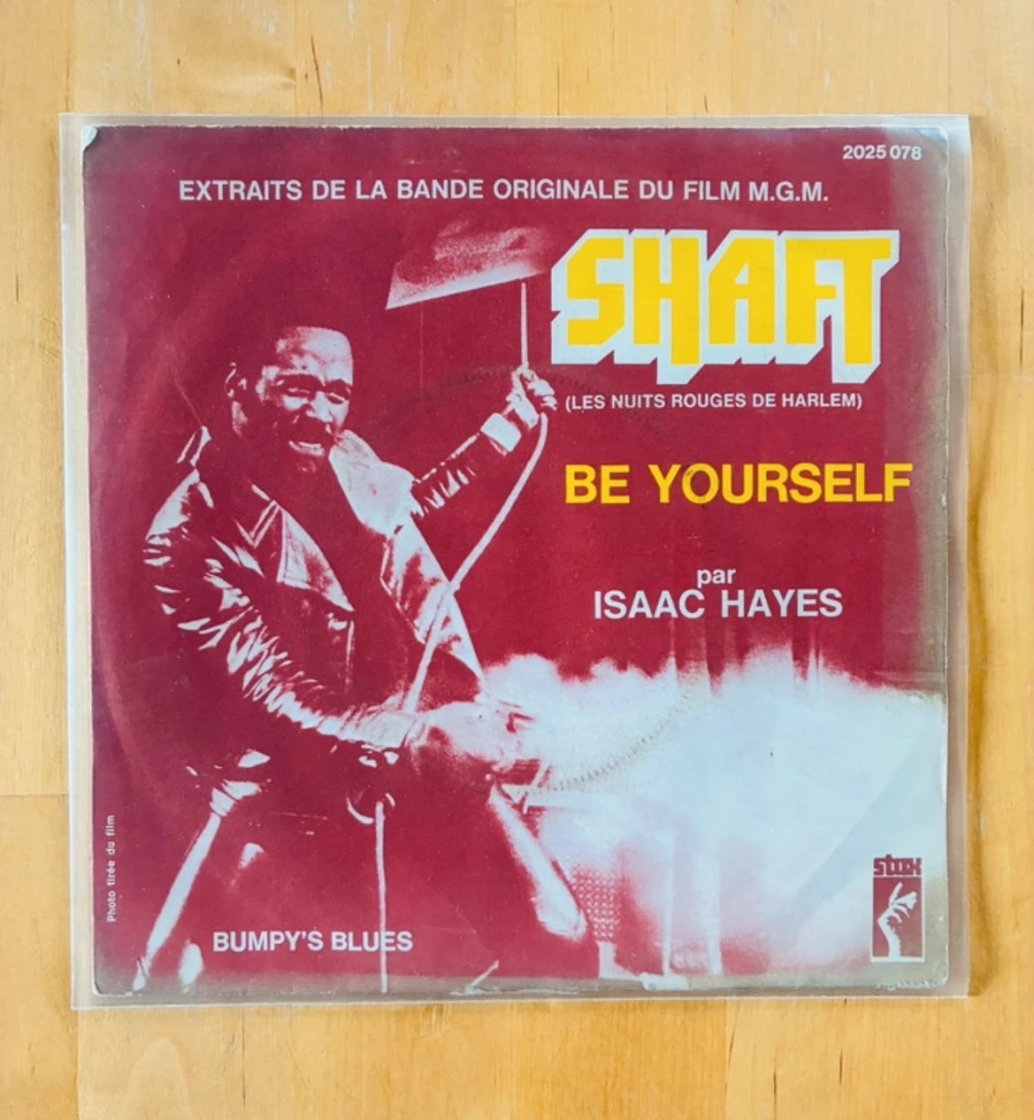 Disque vinyle 45T Isaac Hayes Theme from Shaft label Stax.